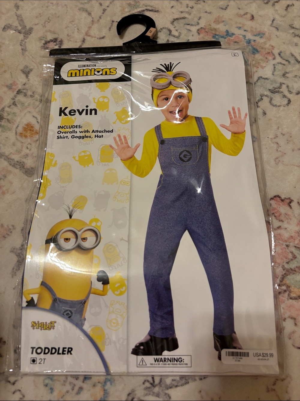 Spirit Minions Kevin Toddler Costume in Yellow and Blue. New in Package! 2T